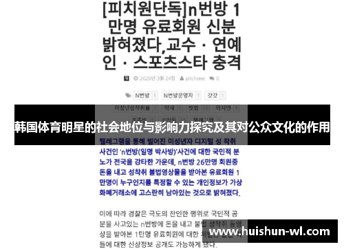 韩国体育明星的社会地位与影响力探究及其对公众文化的作用